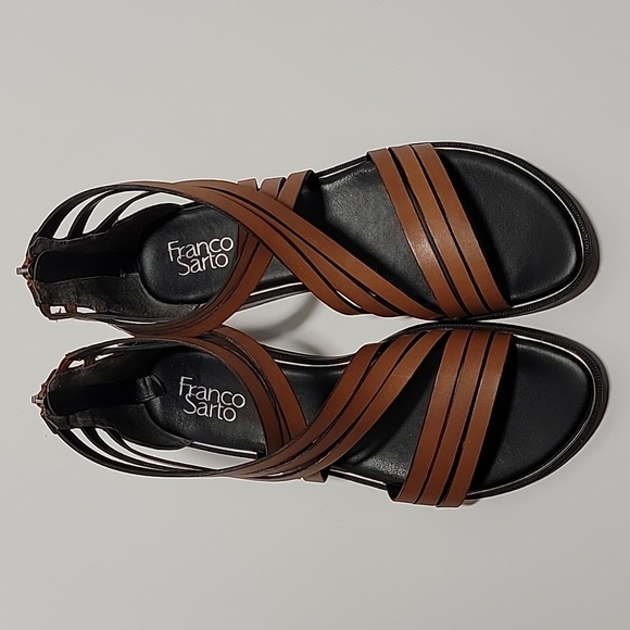 Franco Sarto Shoes - NWOT Franco Sarto L-Gaetana Brown Leather Strappy Gladiator Grecian Sandals 9